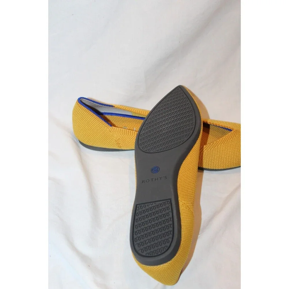Rothy’s The Point Flats Pointed Toe Shoes Women’s 7 MARIGOLD BLUE NEW